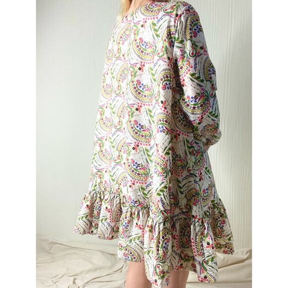 CYNTHIA ROWLEY Silk Floral Babydoll Mini Dress US 4 - Picture 7 of 16